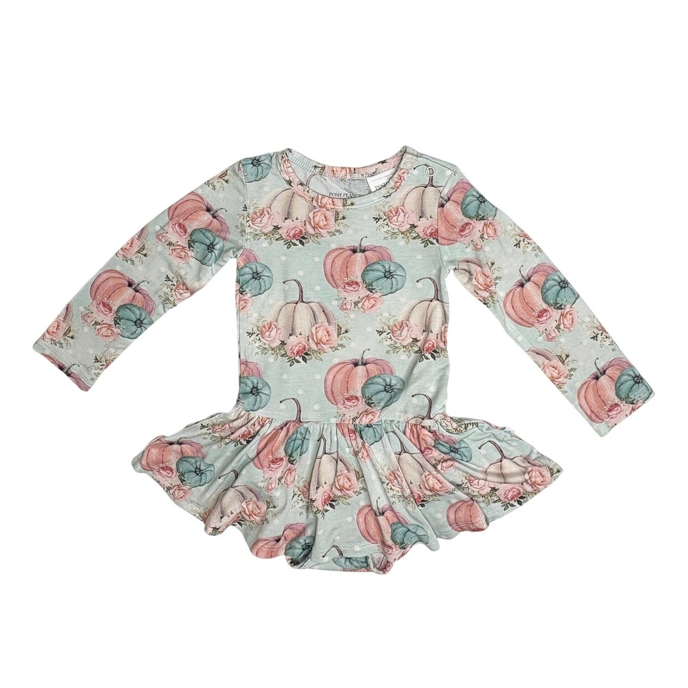 Posh Peanut Bamboo Jackie Pumpkin Roses Fall 12-18 Month Blue Colorful Cottage